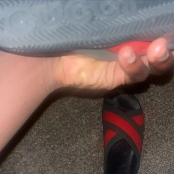 Gucci Kids Red and Black Slide Sandals